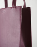 Medium Leather Retail Tote - Cranberry