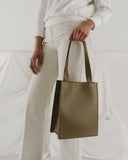 Medium Leather Retail Tote - Kelp