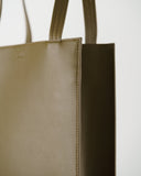 Medium Leather Retail Tote - Kelp