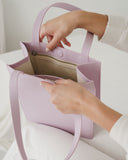 Medium Leather Retail Tote - Pale Orchid
