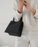 Small Leather Retail Tote - Black