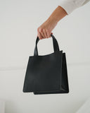 Small Leather Retail Tote - Black