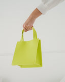Small Leather Retail Tote - Chartreuse