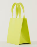 Small Leather Retail Tote - Chartreuse