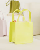 Small Leather Retail Tote - Chartreuse