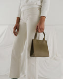 Small Leather Retail Tote - Kelp