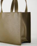 Small Leather Retail Tote - Kelp