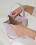 Small Leather Retail Tote - Pale Orchid